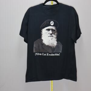 Viva La Evolución Science Graphic T-Shirt Darwin Medium Black